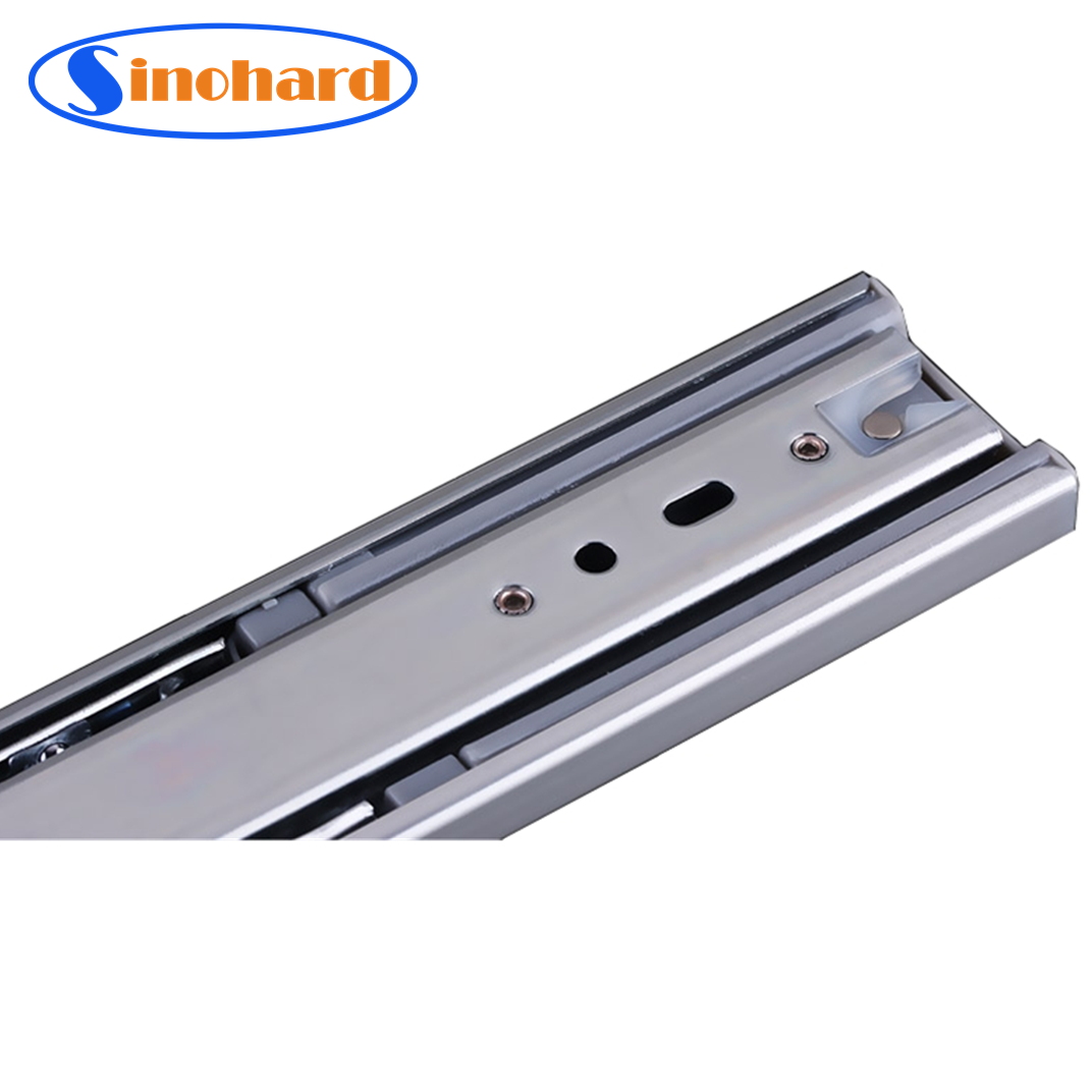 SINOHARD 45mm Width Soft Close Drawer Slide Telescopic Channel Ball Bearing Drawer Slide