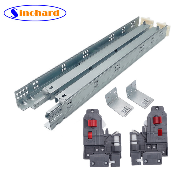 SINOHARD Wholesale Kitchen Cabinet Two Way Hidden Rail Soft Close Undermount Steel Drawer Slide