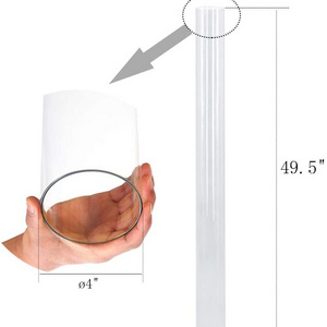 49.5 "  , 4 " Diameter patio heater parts flame heater replacement glass tube fits for 4 Sided pyramid heater