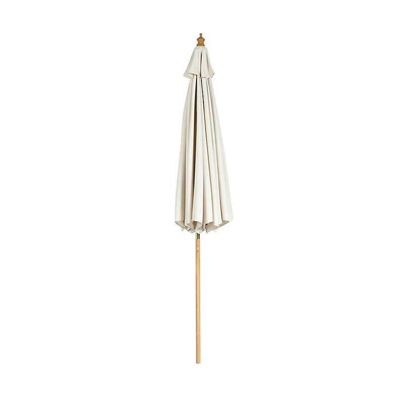 White 2.5m outdoor wooden pole beach garden patio parasols umbrellas