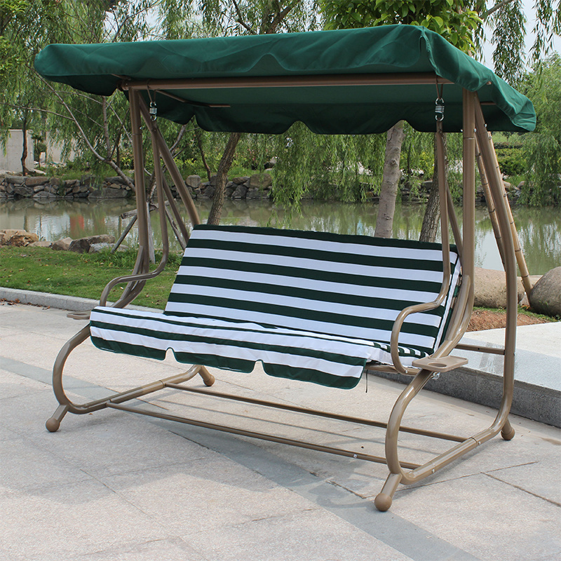 High quality gold modern patio swing garden chair for sale 3 person