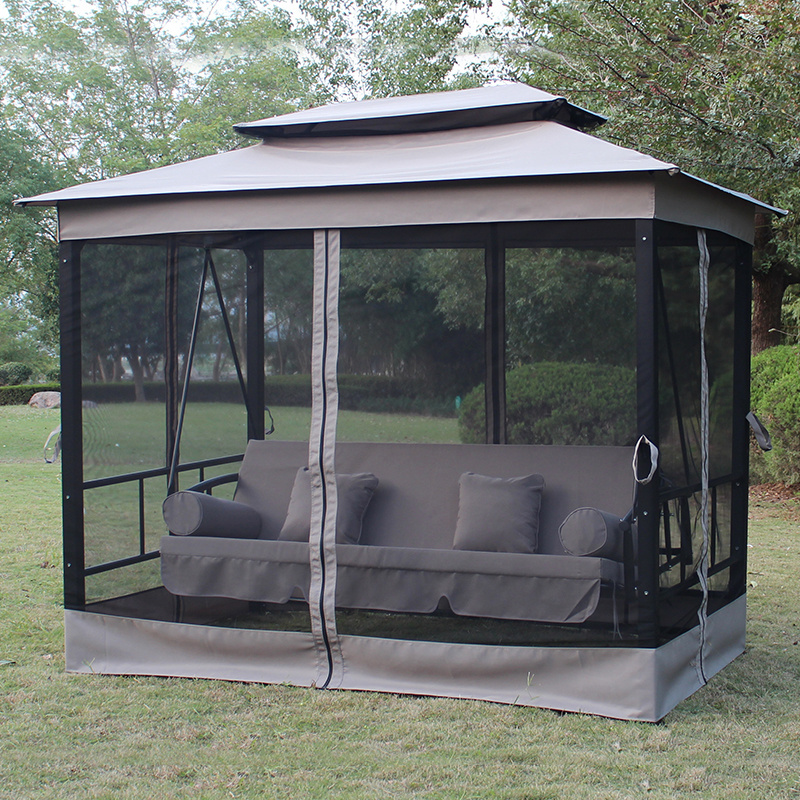 Luxury Iron garden gazebo sofa jhula swing 3 seater and bed outdoors