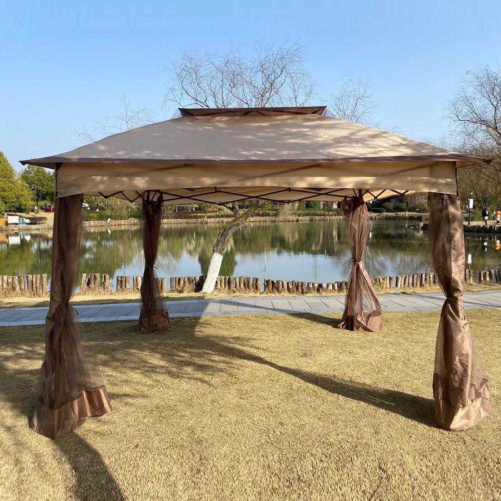 China modern outdoor waterproof steel  3x3 polyester retractable gazebos