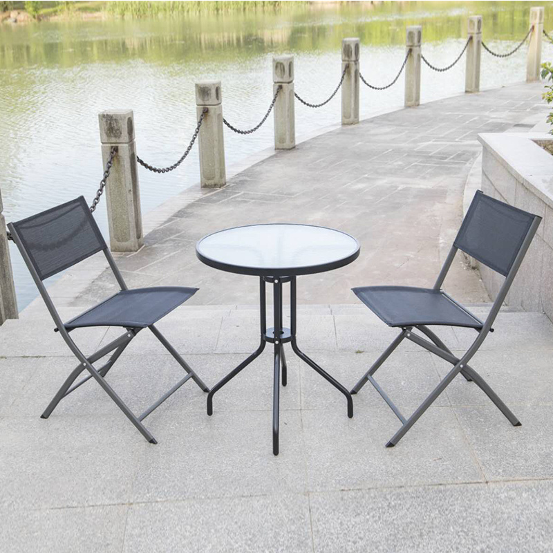 Garden furniture 3 piece round outdoor patio dining set outdoor