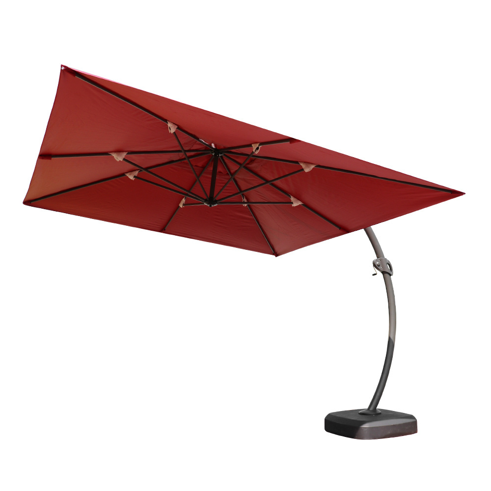 Beach square cantilever banana umbrella patio parasol de jardin large