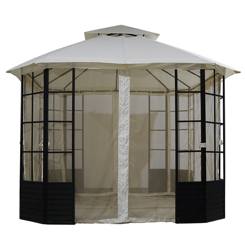 Outdoor quality backyard patio iron garden pa coated polyester waterproof gazebo