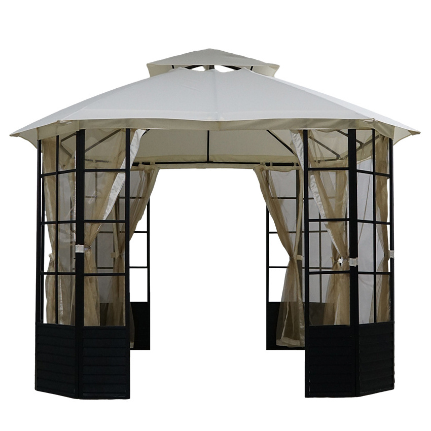 Outdoor quality backyard patio iron garden pa coated polyester waterproof gazebo