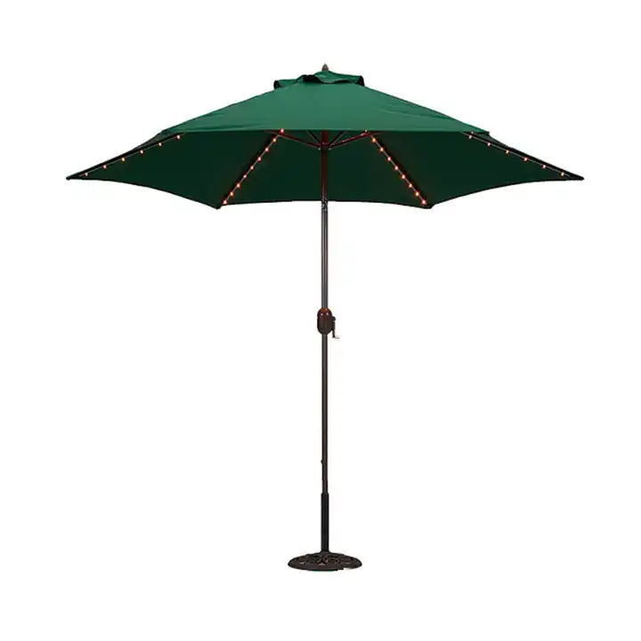 Hot selling outdoor garden 6 steel ribs parasol umbrella with led light