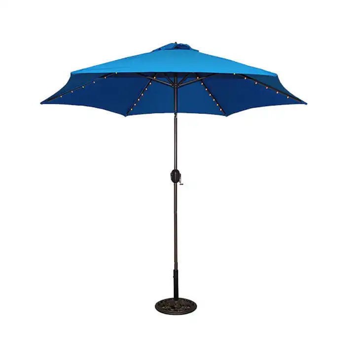 Hot selling outdoor garden 6 steel ribs parasol umbrella with led light