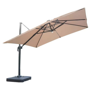 Outdoor waterproof contemporary sun shade lamp 8k ribs umbrella with led light