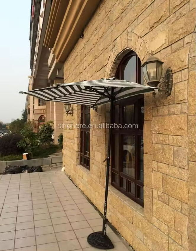 Outdoor Patio Half Round Sun Umbrella Structure CK1424 For Sale