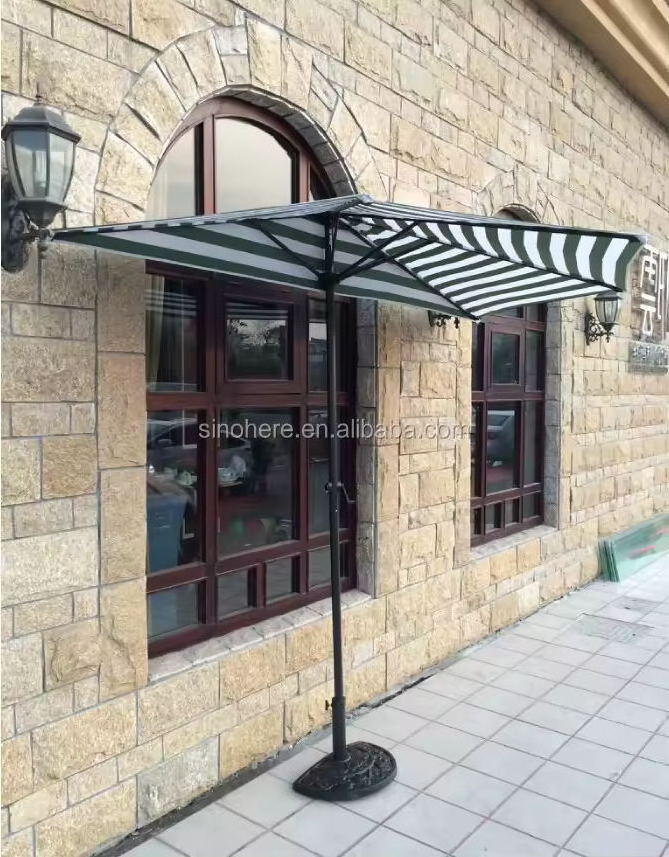 Outdoor Patio Half Round Sun Umbrella Structure CK1424 For Sale