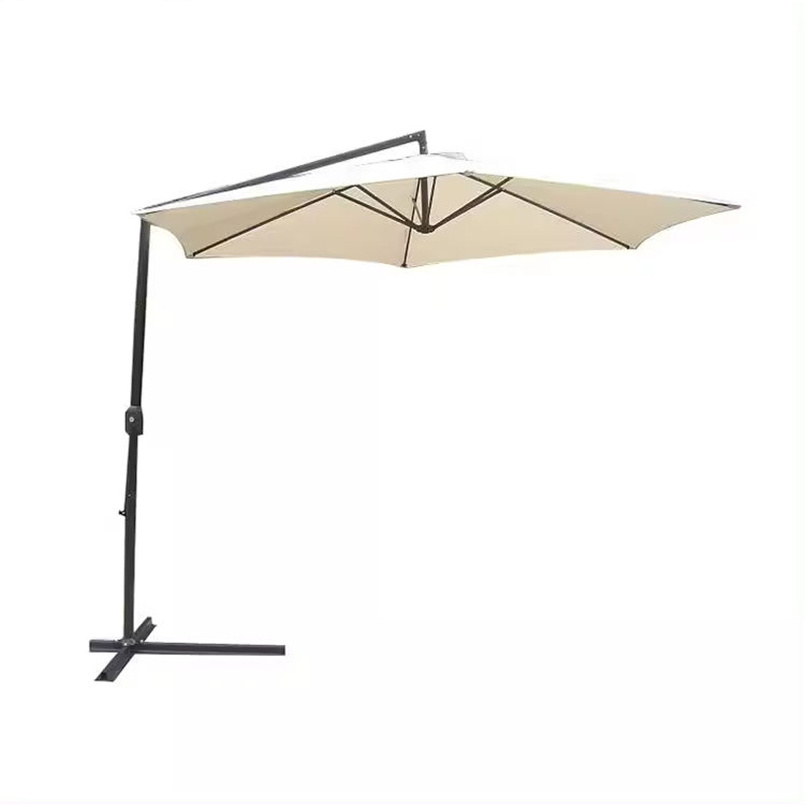 Strong Outdoor Base And White Sun Cantilever Umbrellas For Wind