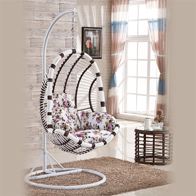 High Quality Garden Hanging Alu Frame  Pe Rattan Kids Indoor Home  egg swing rattan chair