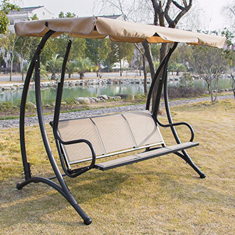 Hot selling comfortable quality outdoor metal swing chair bed