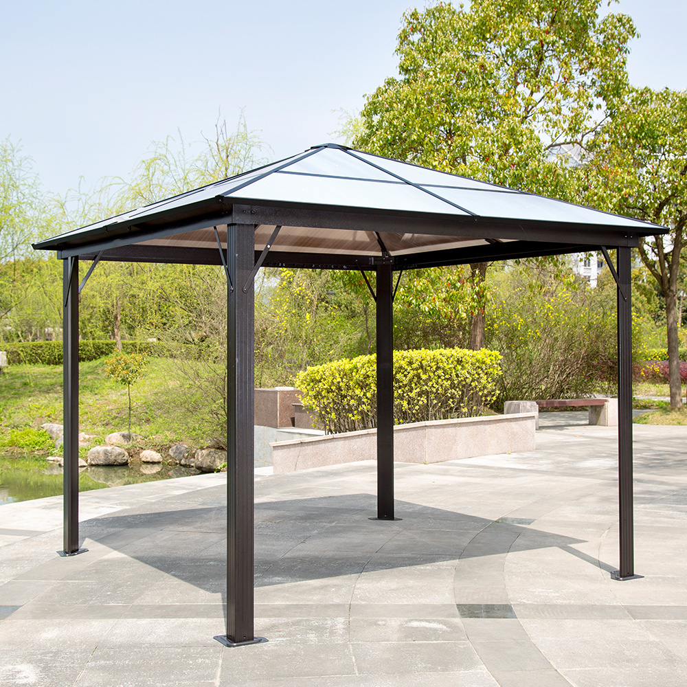 3x3M Aluminum outdoor pc roof gazebo deluxe polycarbonate gazebo