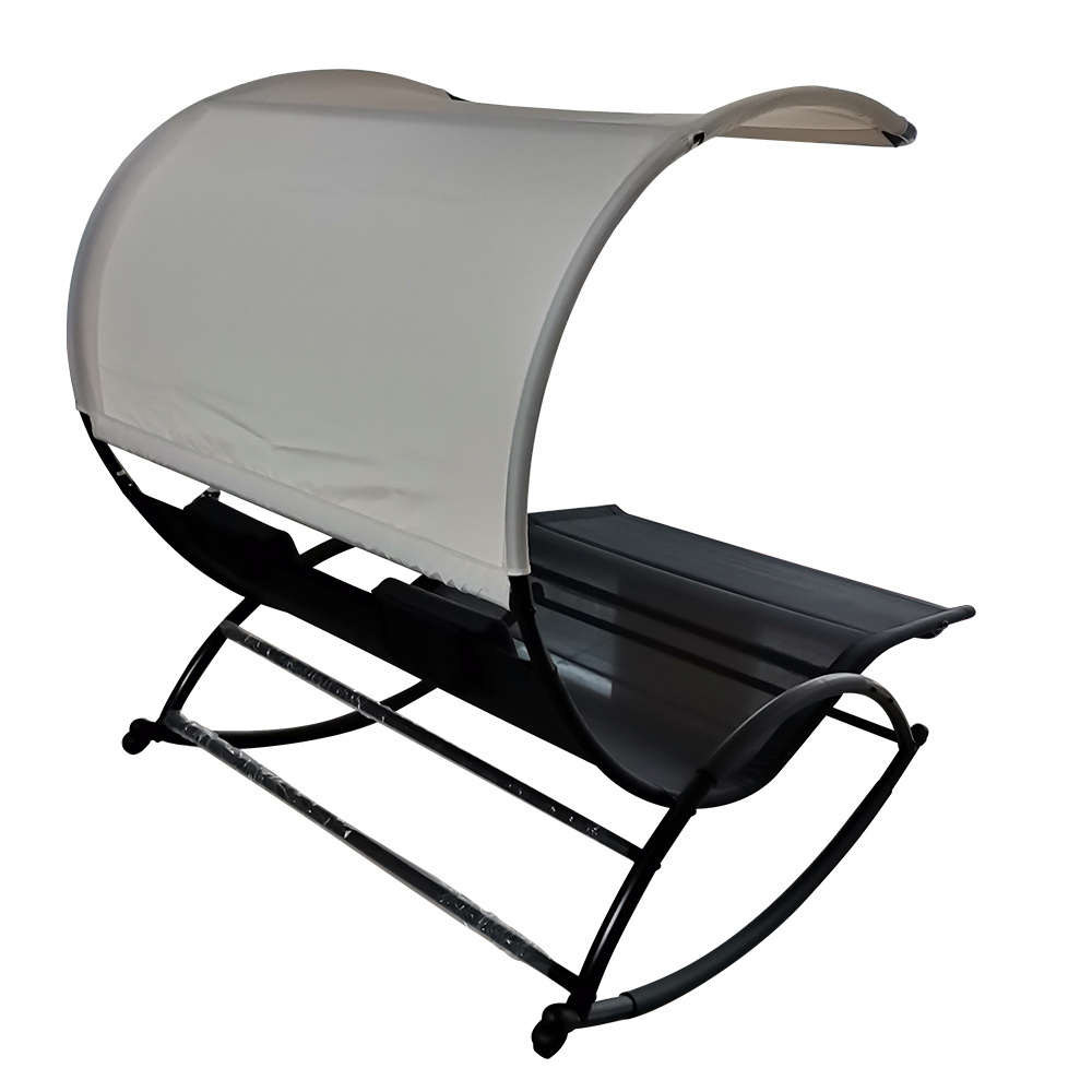 Outdoor alumenium beach ledge sunlounger in-pool chaise chair canopy bed