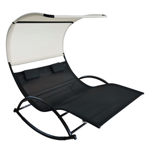 Outdoor alumenium beach ledge sunlounger in-pool chaise chair canopy bed