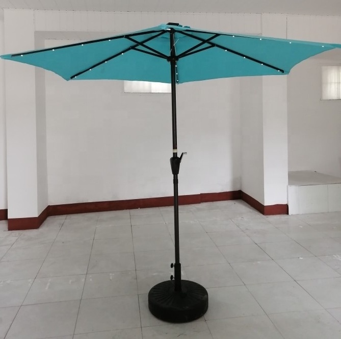 9' Solar LED outdoor tilt sun umbrella with USB charge