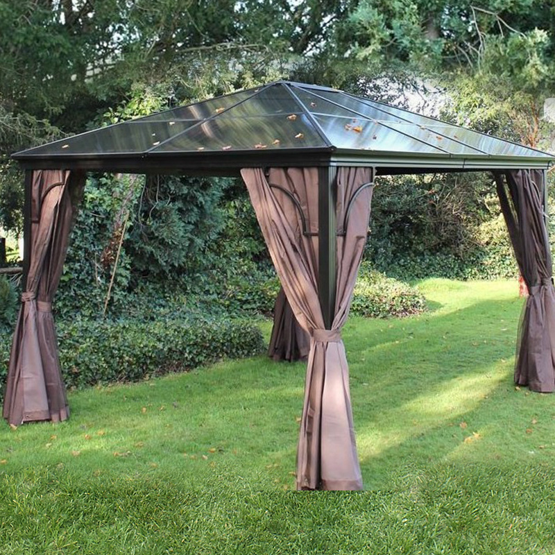 High quality metal waterproof gazebo with polycarbonate roof for sale