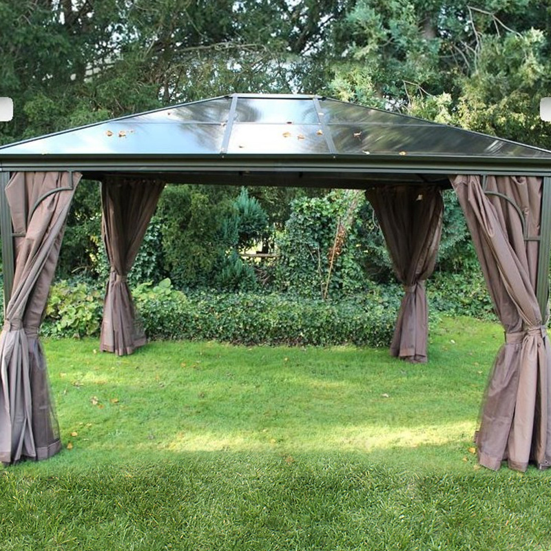 High quality metal waterproof gazebo with polycarbonate roof for sale