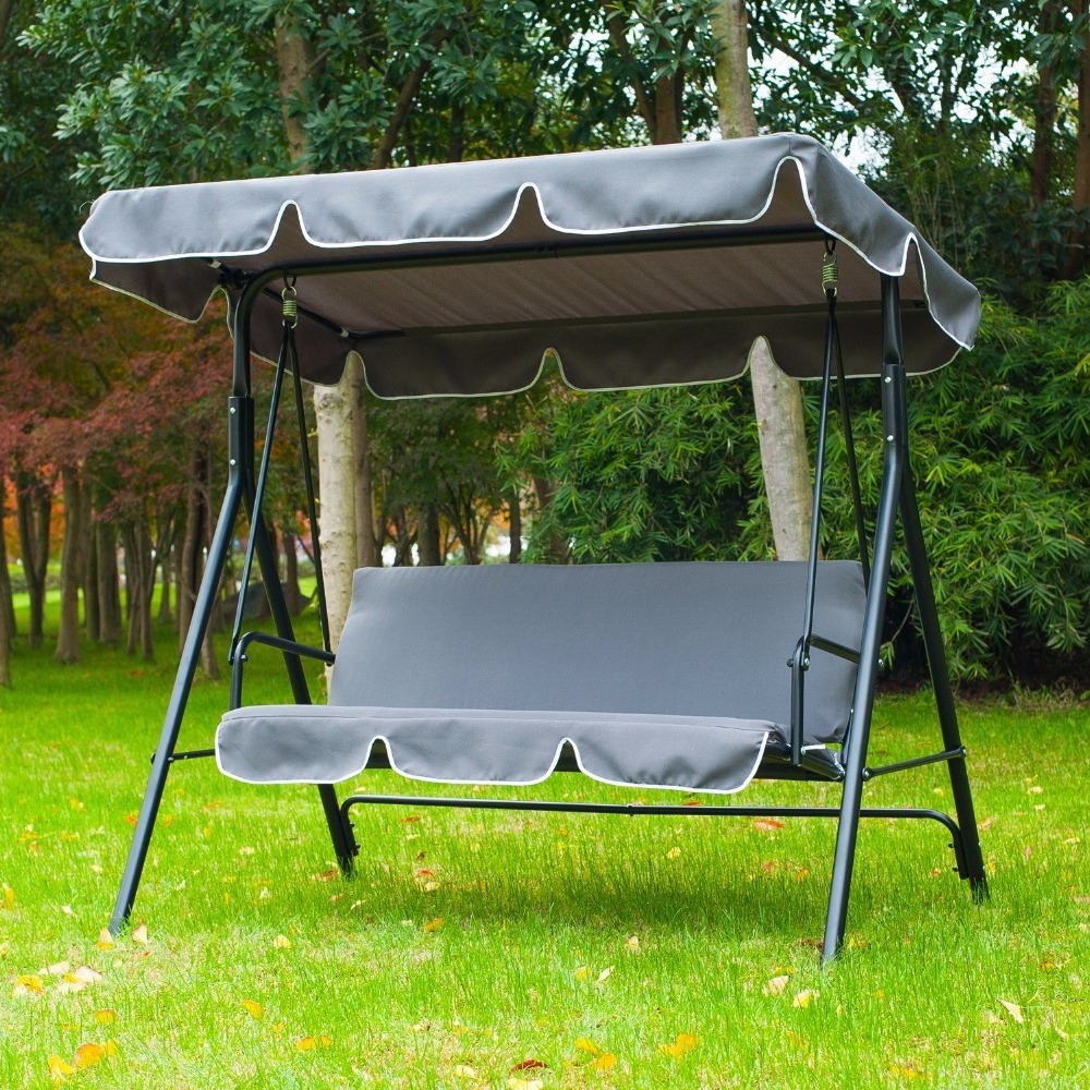 Factory Directly Wholesale Patio 3-Seat Garden Swing Chair Outdoor Swings For Adults