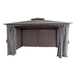 Fireproof Metal Steel Roof Garden Pavilion 160G Polyester Waterproof Gazebo