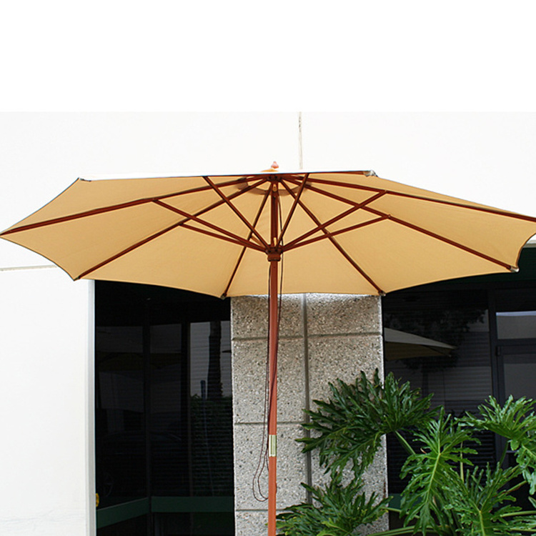 Outdoor Garden Wooden Parasol Umbrella