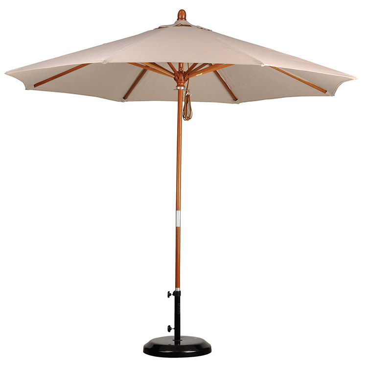 Outdoor Garden Wooden Parasol Umbrella