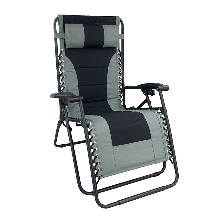 Modern Outdoor Zero Gravity Padded Reclining Beach Chair Folding Lounge