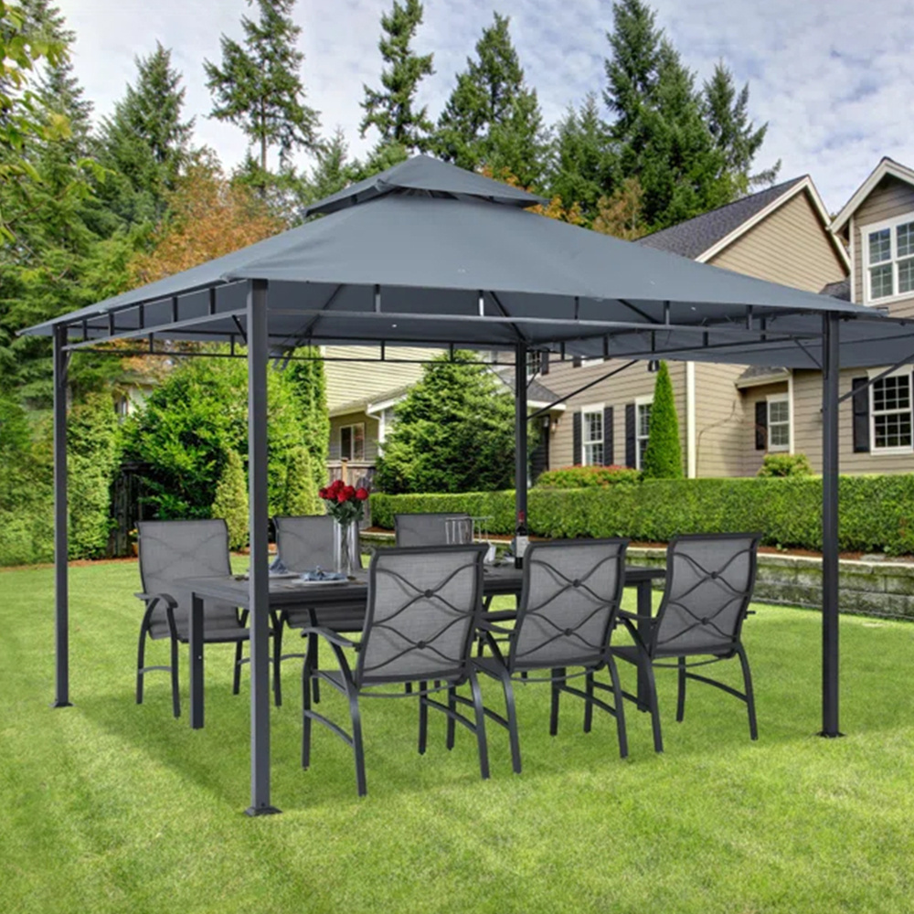 Customized garden iron polyester pvc coated waterproof gazebo for sale