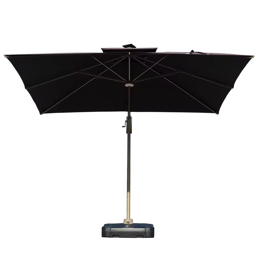 Contemporary outdoor garden brown 3X3M waterproof polyester led light lamp umbrella