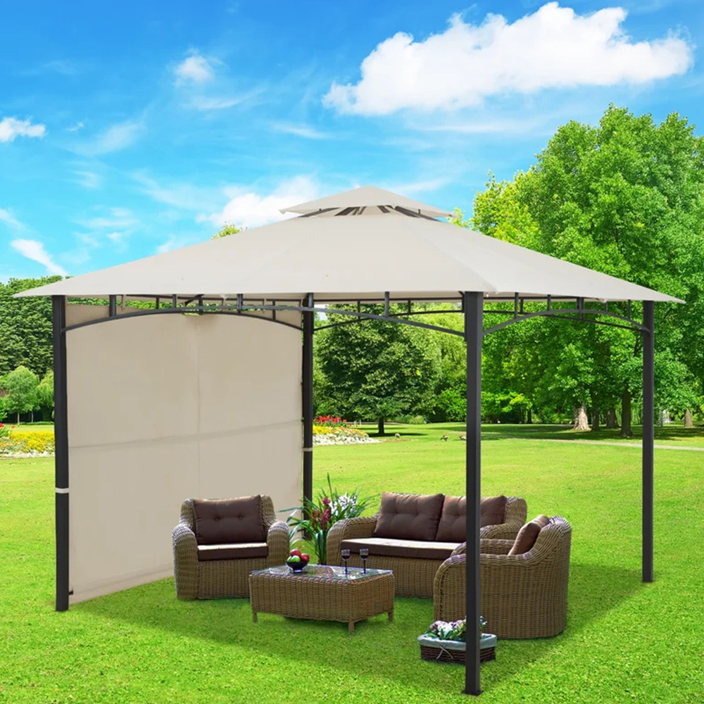 Customized garden iron polyester pvc coated waterproof gazebo for sale