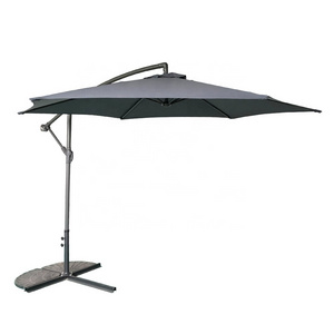 Black outdoor garden sun hanging umbrella parasol sombrilla exterior