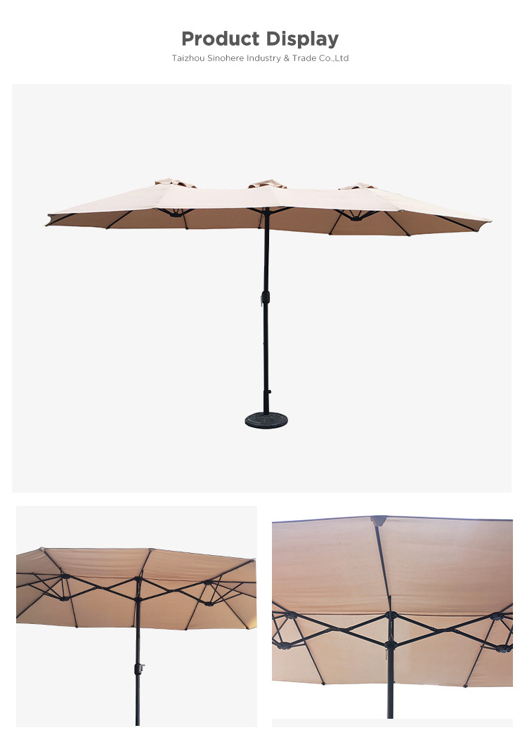 Heavy duty patio outdoor big double garden sun beach parasol umbrella