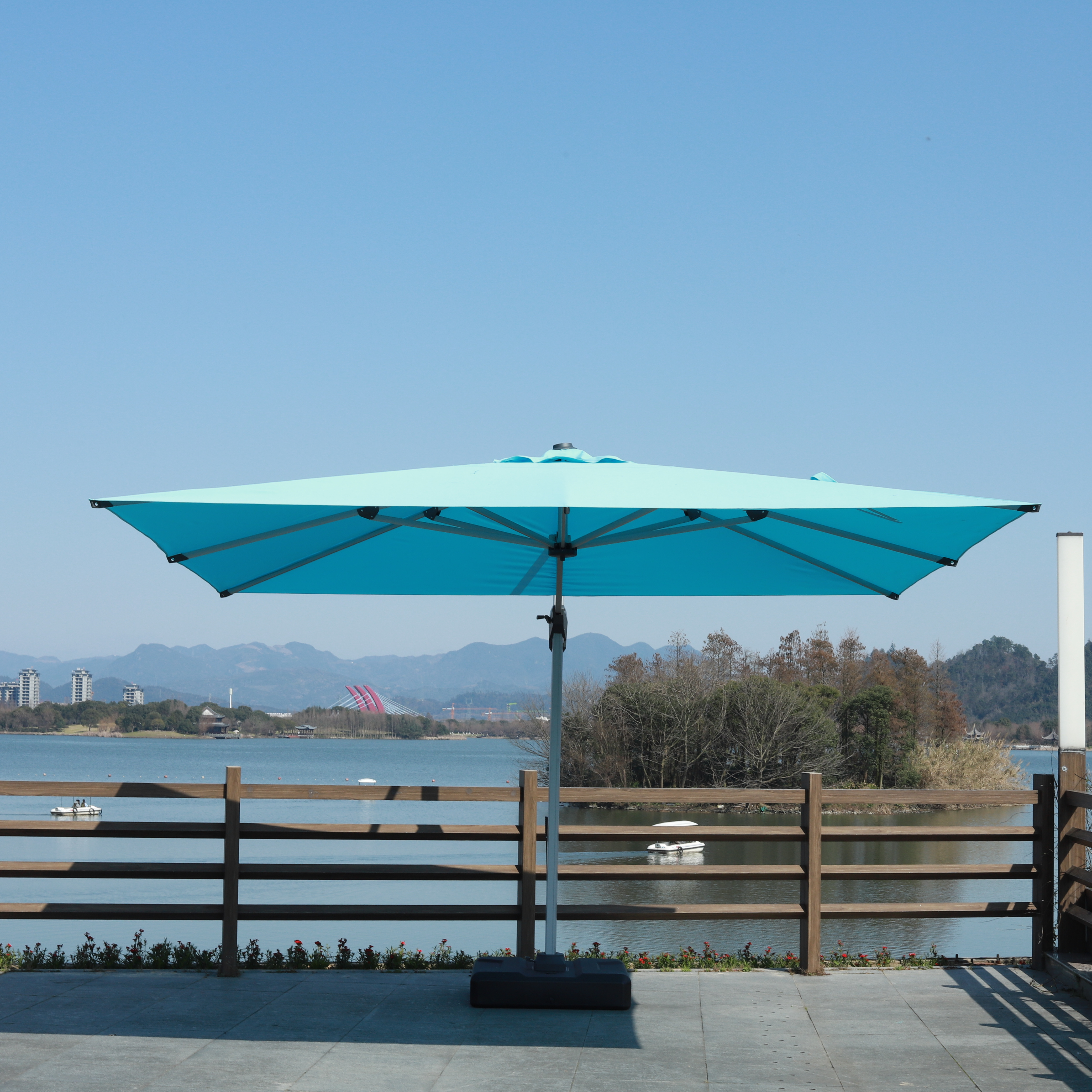 High Quality Luxury Big Size Outdoor Garden Patio Offset Roma Umbrellas With Frame