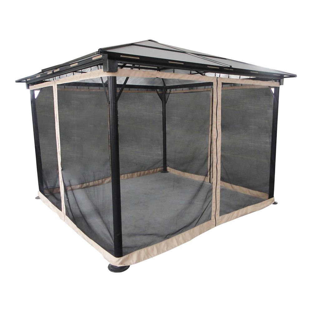 Manufacturer Custom Outdoor Hard Top Alu 3x3M Gazebo Tent With Mosquito nets