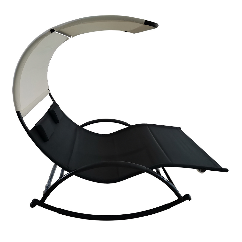 Outdoor alumenium beach ledge sunlounger in-pool chaise chair canopy bed