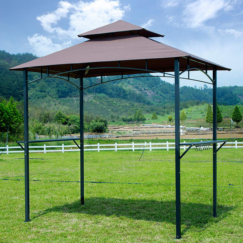 Small garden camping metal grill gazebo bbq tent for sale red