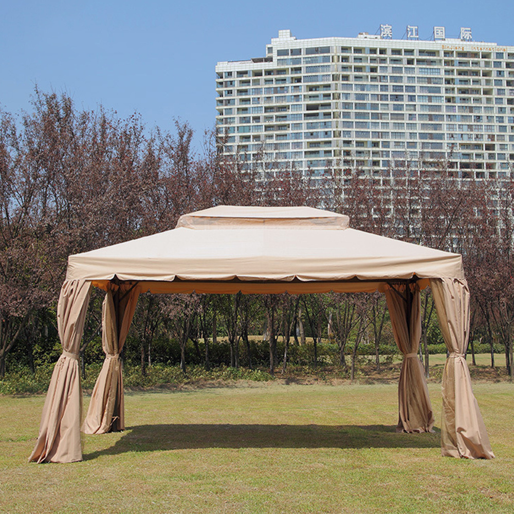 Garden aluminum polyester patio gazebos 3x4 heavy duty netting