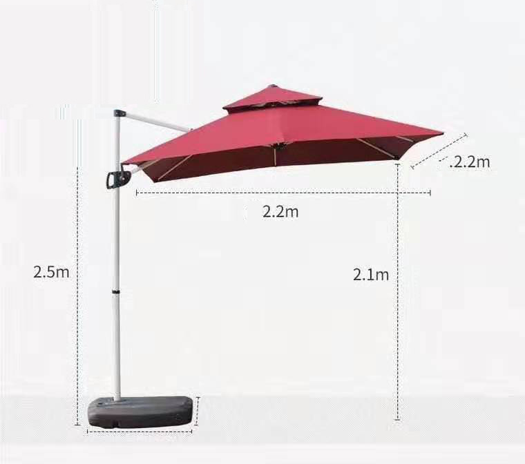 outdoor square double roof roman umbrella