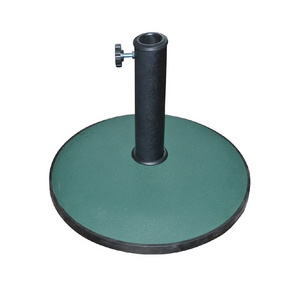 Green cast iron pe concrete cement umbrella base stand plastic