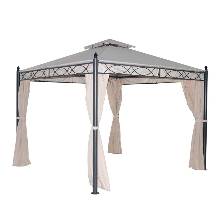 Wholesale 3X3X2.7M Double Top Pergola Gazebo Metal Decorated Wedding Gazebos For Sale