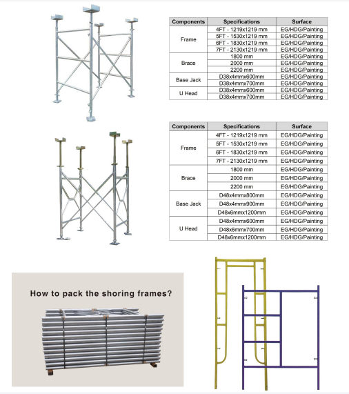 Australian/New Zealand Formwork Steel Shoring Scaffolding V Shore Fram H Frame