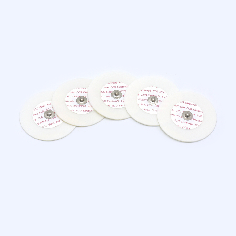 50pcs/Pack  Adult disposable ecg ekg electrodes foam round Ag/AgCI sensor 55mm Conductive Electrode Pad Medical Device