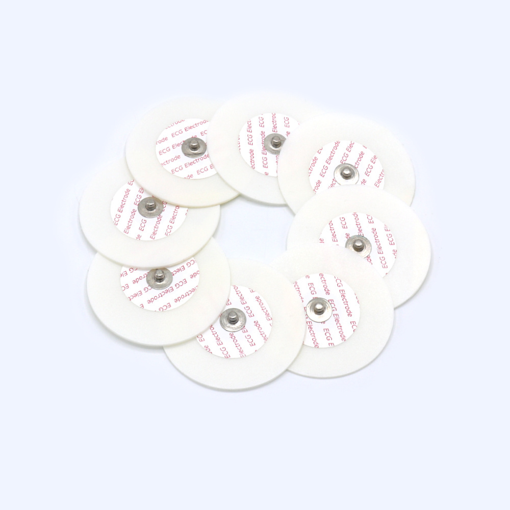 50pcs/Pack  Adult disposable ecg ekg electrodes foam round Ag/AgCI sensor 55mm Conductive Electrode Pad Medical Device