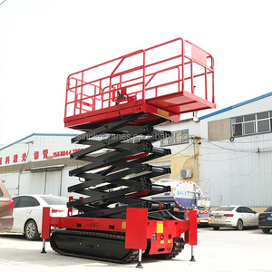 Rough Terrain Electric Diesel Tracked Crawler Scissor Lift on Tracks