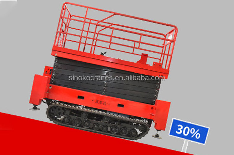 Rough Terrain Electric Diesel Tracked Crawler Scissor Lift on Tracks