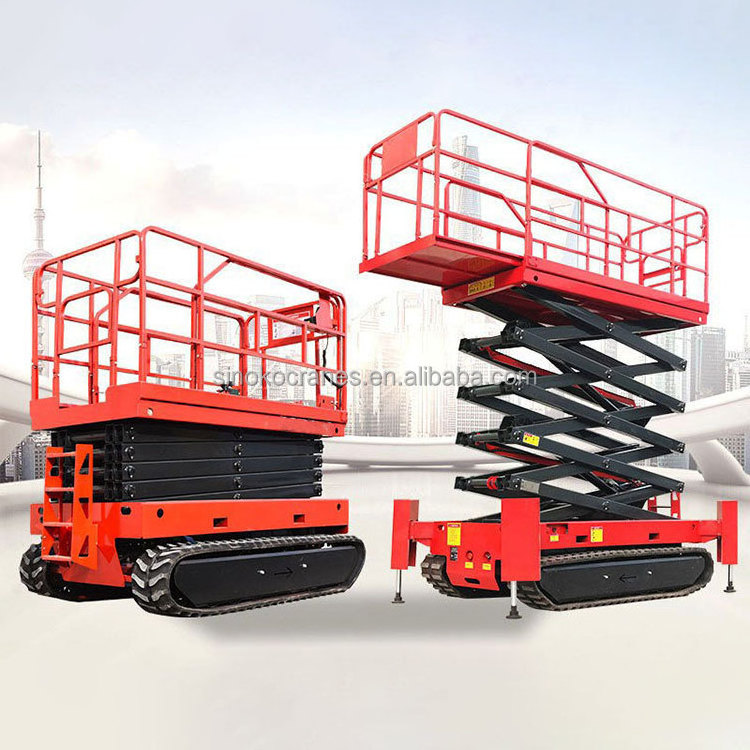 Rough Terrain Electric Diesel Tracked Crawler Scissor Lift on Tracks