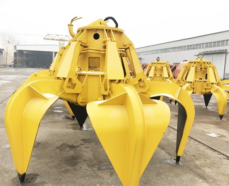 Industrial Electric Hydraulic Orange Peel Scrap Grapple Wireless Remote Control Crane Grab Bucket For Sale